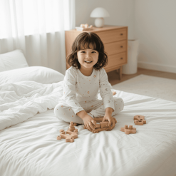 Bộ Thu Đông Cho Bé (3-25 kg) – Trắng Ngôi Sao (Combo 1–3 Bộ)