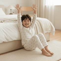 Bộ Thu Đông Cho Bé (3-25 kg) – Trắng Hoa (Combo 1–3 Bộ)