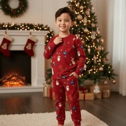 Bộ Thu Đông Cho Bé (3-25 kg) – Đỏ Noel (Combo 1–3 Bộ)